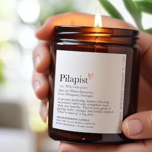 Gift for Pilates Instructor, Gift for friend, Pilates Thank you gift, Aromatherapy Candle, Birthday Gift, Christmas Gift