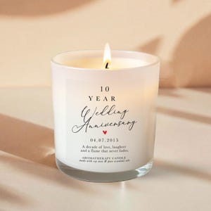 Personalized Anniversary Soy Candle: Aromatherapy Essential Oils, Natural Wax