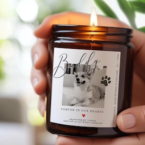 Pet Loss Remembrance Candle Custom Name In Loving Memory Of Gift for Dog Cat Owners Sympathy Memorial Gift Pet Loss Candle