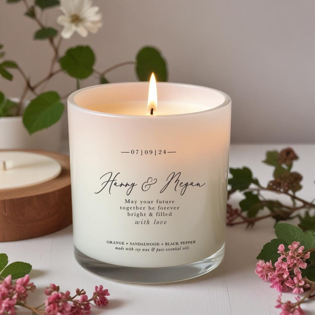 Candela regalo di nozze, candela per aromaterapia, regalo di nozze personalizzato per coppia, regalo di nozze per il migliore amico, regalo per la sposa da parte dello sposo
