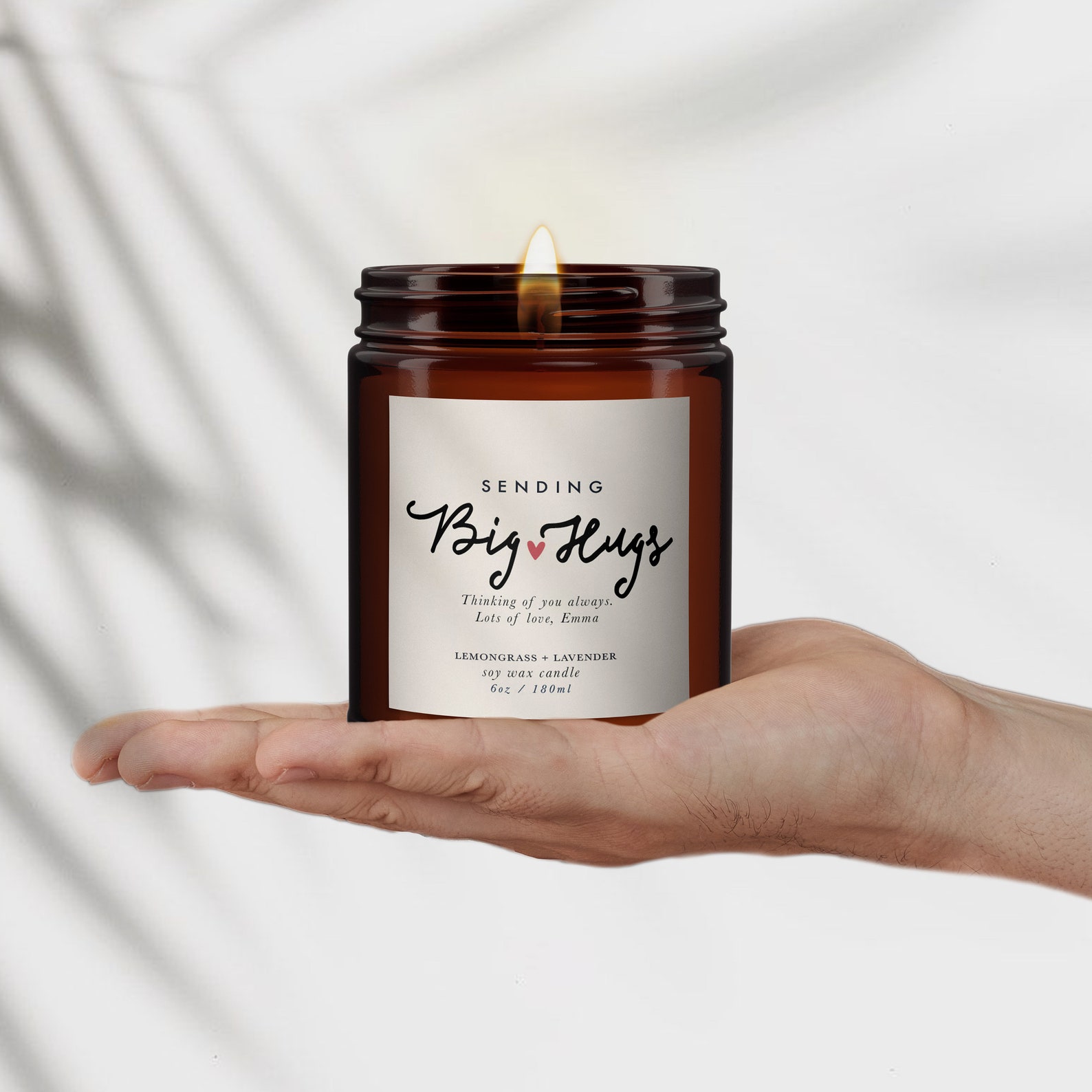 Big Hugs Personalised Candle Thoughtful Gift Thinking of Etsy