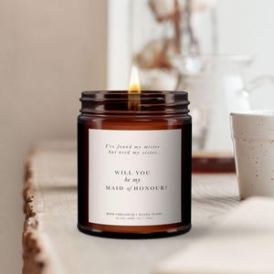 Trauzeugin Geschenk: Personalisierte ätherisches Öl Sojakerze