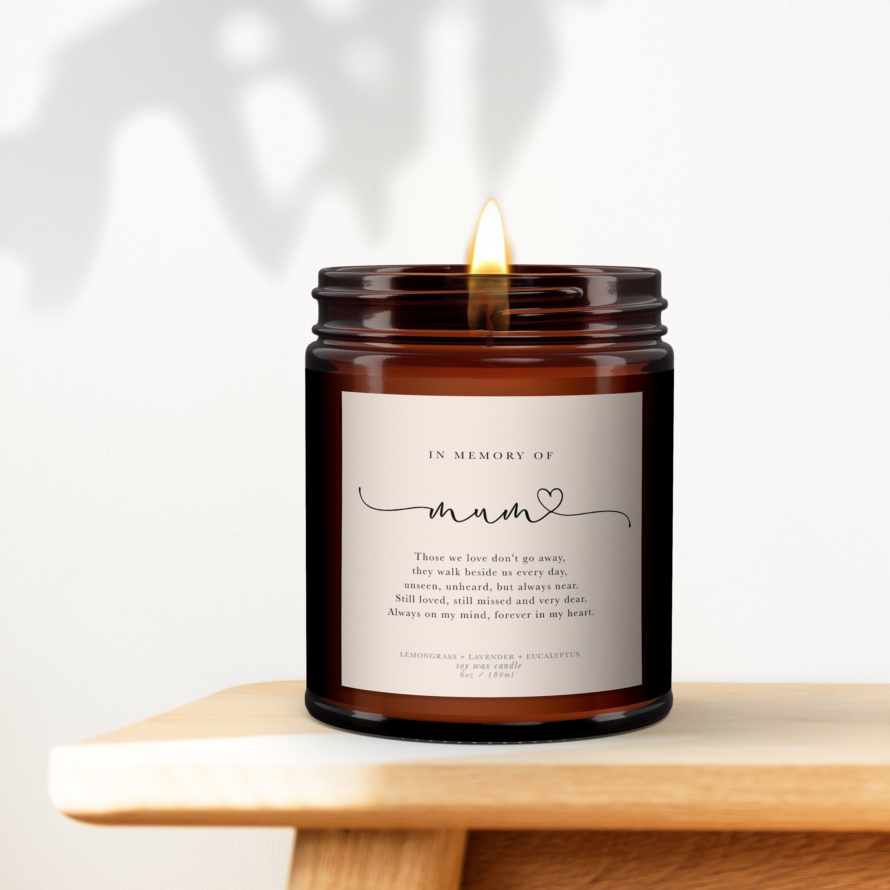 In Memory of Mum Candle Remembrance Candle Sympathy Etsy UK