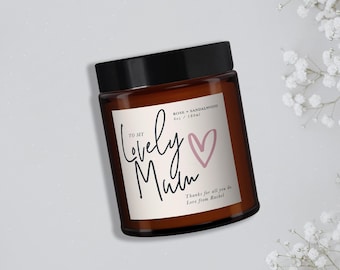 Vela personalizada para el Día de la Madre, regalo para mamá, vela de aromaterapia: aceite esencial de cera de soja.