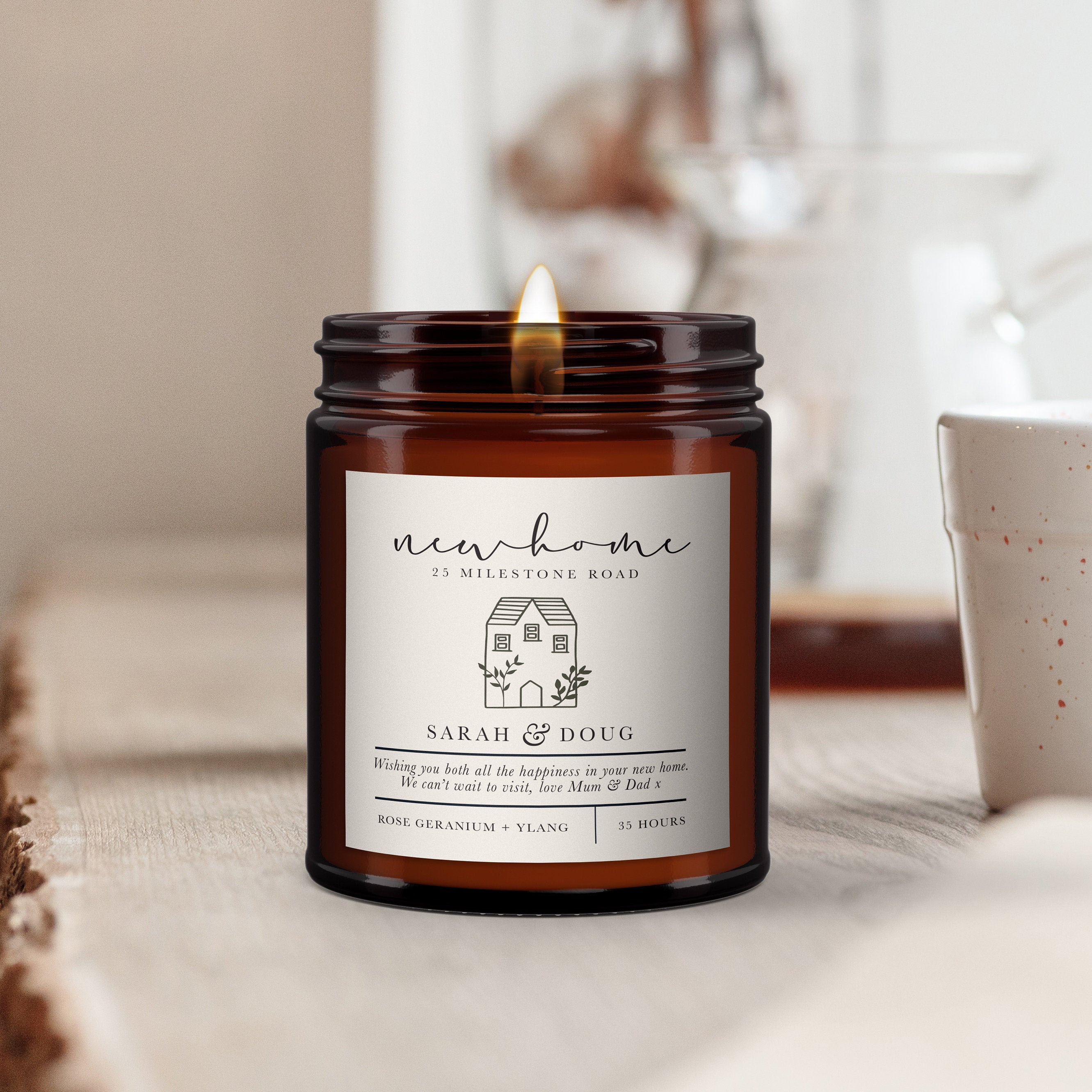 New Home Personalised Candle House Warming Gift First Home Etsy UK
