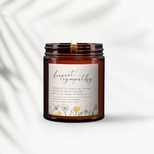 Personalized Sympathy Candle: Essential Oil Soy Wax, Aromatherapy Gift