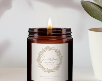 Personalized Engagement Candle: Natural Aromatherapy Soy Wax Gift