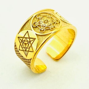 Seal of Solomon Ring-Archangel Metatron-Talisman-Solomon Amulet-Handmade Ring-Sterling Silver Ring-Kabbalah