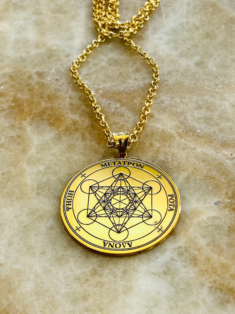 Metatron Sigil Necklacemetatron Cube Pendantarchangel Etsy
