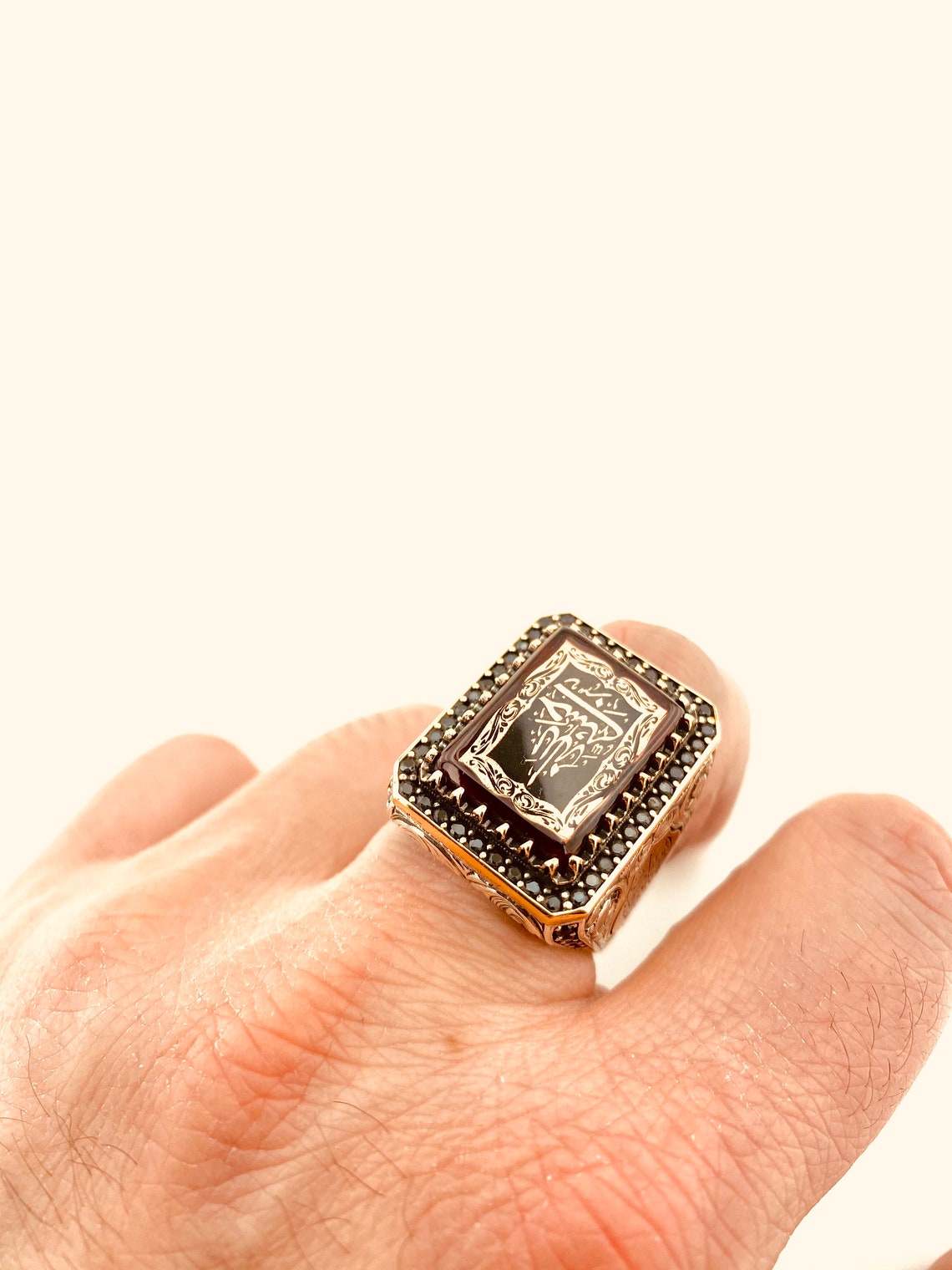 ALLAH Ringislamic Mens Ringmuslim Ringsturkish Handmade Etsy