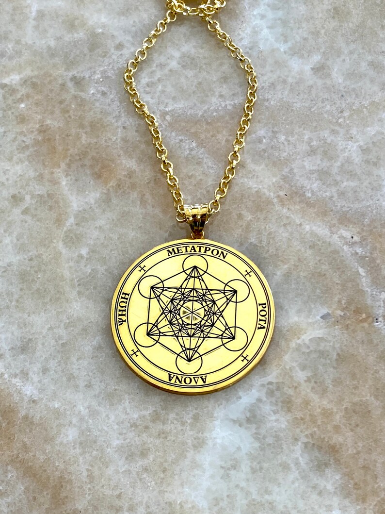 Metatron Sigil Necklacemetatron Cube Pendantarchangel Etsy