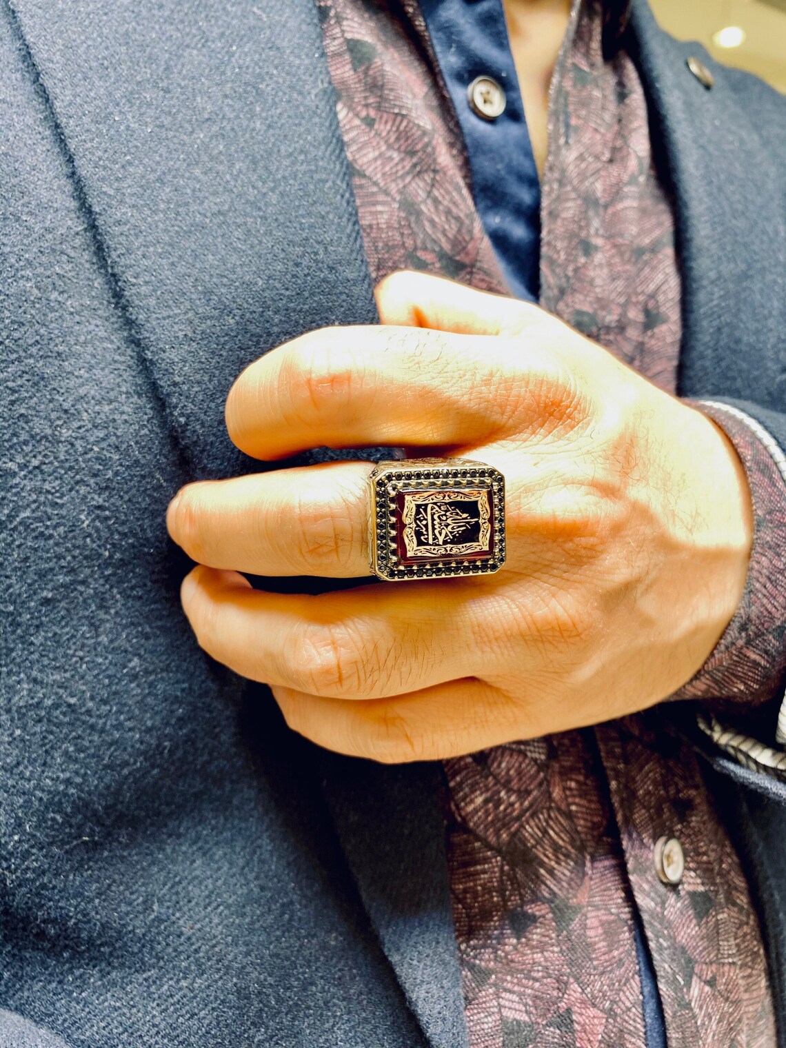 ALLAH Ringislamic Mens Ringmuslim Ringsturkish Handmade Etsy