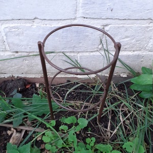 1x - 10&quot; / 25cm High Two 4&quot; Ring Plant Support Surrounds in a Brown Coating.