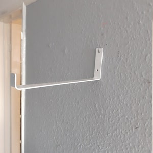 6x - 12&quot;/30cm x 30mm x 3mm Strong Sturdy Wall Storage Hook Brackets in White.