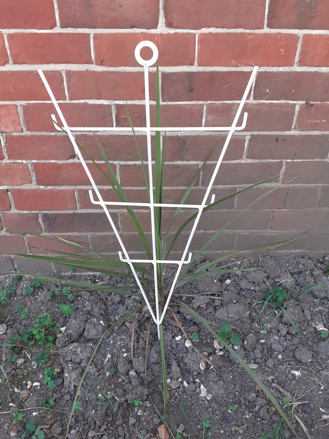 Rod Trellises A V-shape White Coated Metal Plant Trellis - 24