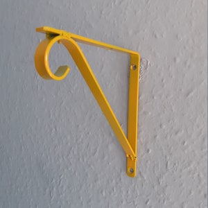 2x Metal Shelf Support Brackets - 6" (15cm) x 13mm Wide. New in a Yellow Finish.
