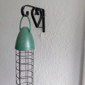 2x Hanging Bird Feeder / Lantern Holder / Wind Chime 4&quot; Heart Brackets. New in a Black Finish.