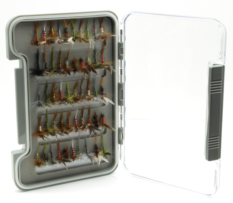 Mixed Winged Dry Flies for Trout Fly Fishing Super Slim Waterproof Fly Box