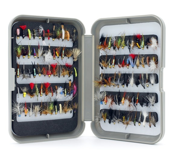 Mixed Trout Fishing Flies Wet Dry Nymph Buzzers Size 8 10 12 14 16 G Fly Box Mixed Trout Fishing Flies Wet Dry Nymph Buzzers Size 8 10 12 14 16 G Fly Box