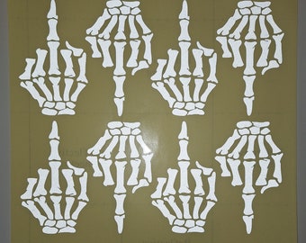 Middle Finger Skull Hand Decal