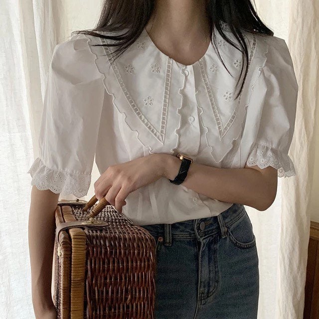 Vintage Style Blouse Korean  Style Women s Fashion  Etsy
