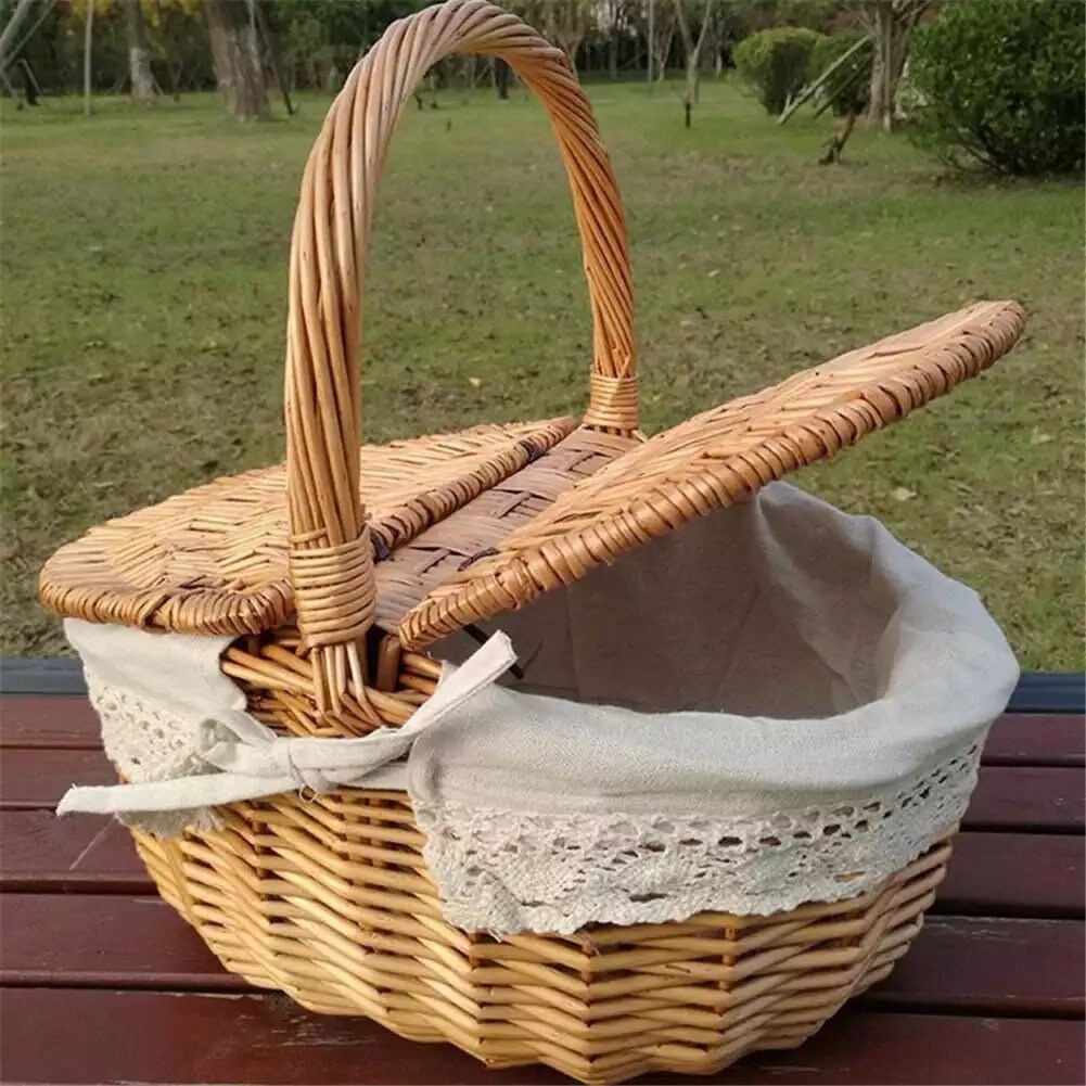 Cottagecore Victorian Picnic Basket Vintage Bag Summer Etsy