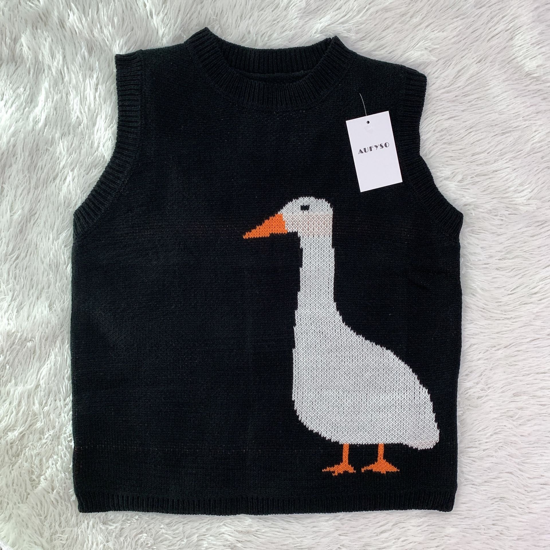 Goose Knitted Vest Duck Jumper Sweater Etsy