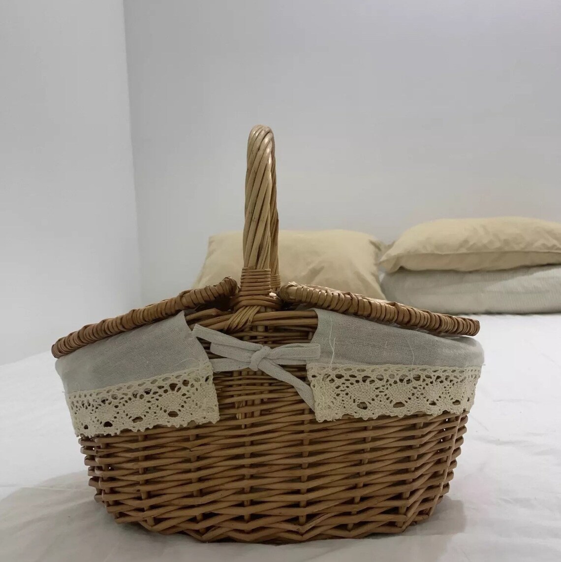 Cottagecore Victorian Picnic Basket Vintage Bag Summer Etsy