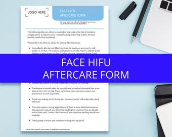 Face HIFU Aftercare Form - By Faces Consent