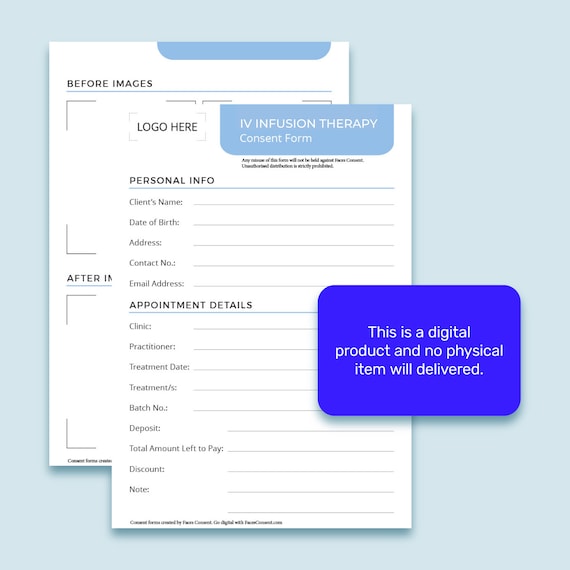 IV Infusion Therapy Consent Forms - by Faces Consent - Etsy