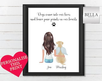 Dog Memorial Pet Sympathy Gift, Personalised Pet Print, Dog owner Gift, Pet Memento Dod Loss, Custom Dog Print, Sympathy Present, Pet Print