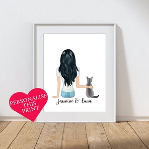 Custom Cat Print, Cat Lovers Gift, Pet Portrait, Cat Owner Present, Cat Gift, Personalised Cat Art, Cat Portrait, Cat Mom Gift, Cat Wall Art