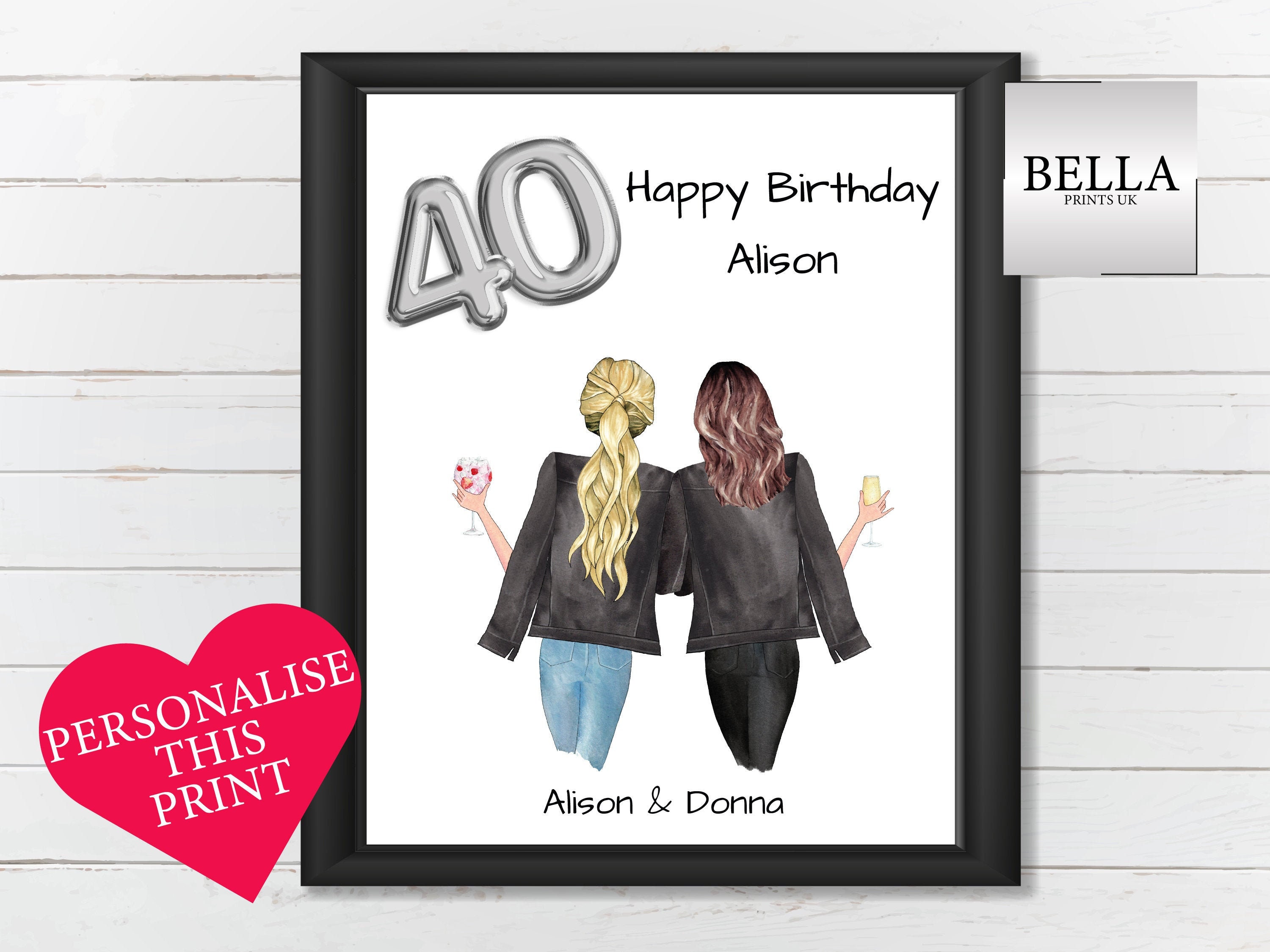 Geschenkidee Zum 40 Geburtstag Beste Freundin 40. Geburtstagsgeschenk für Sie Beste Freunde Beste Freundin - Etsy.de