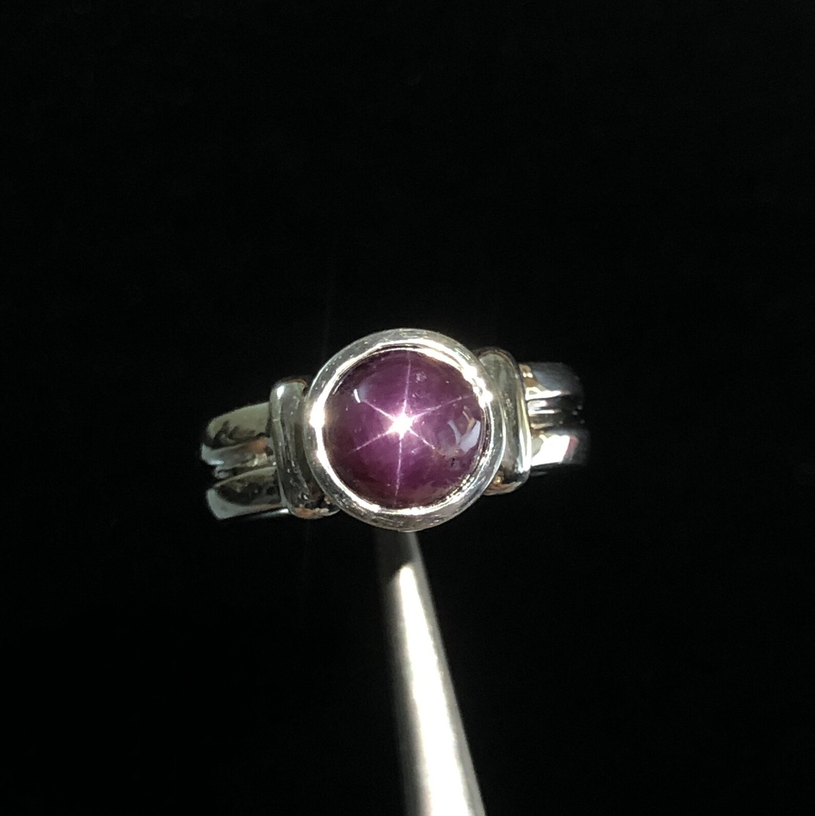 Natural Star Ruby Ring Round Cabochon Ring Red Color Gemstone | Etsy