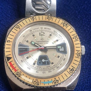 Continental Duiker GTM Tecnic-Line Swiss Made Very Rare All Original Diver Watch - Excellent Condition Vintage Wristwatch - 1970&#39;s