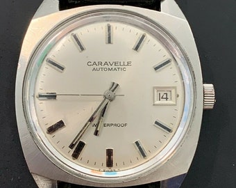 Prestine Caravelle (Bulova) Vintage Watch - 1970's Swiss Made in Excellent Condition - Automatic Movement - Clean Case & Dial