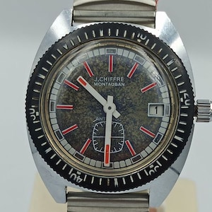 J.Chiffre Diver Montauban Vintage Wristwatch - French Made - Very Rare and Unique - Excellent condition - Beautiful dial