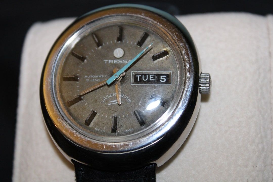 Unique and Rare Tressa Laser Beam Vintage Swiss Watch Automatic