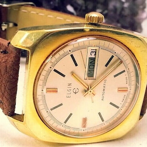 Elegent 1960's Elgin Automatic Vintage Watch - Works Great and looks very sharp - Just Serviced - Swiss Made Automatic
