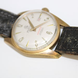 Sharp French Mortima Datomatic Mechanical Manual Wind Watch - Just Serviced - Works Great - 1970&#39;s - All Original