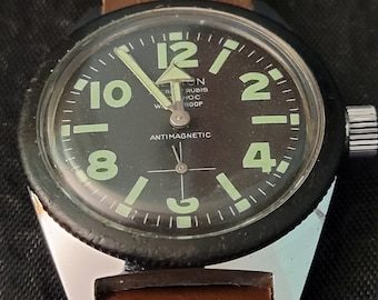 Newton Vintage Diver Watch - French Made - Works Great - Rare - Great Lume - Automatic Movement