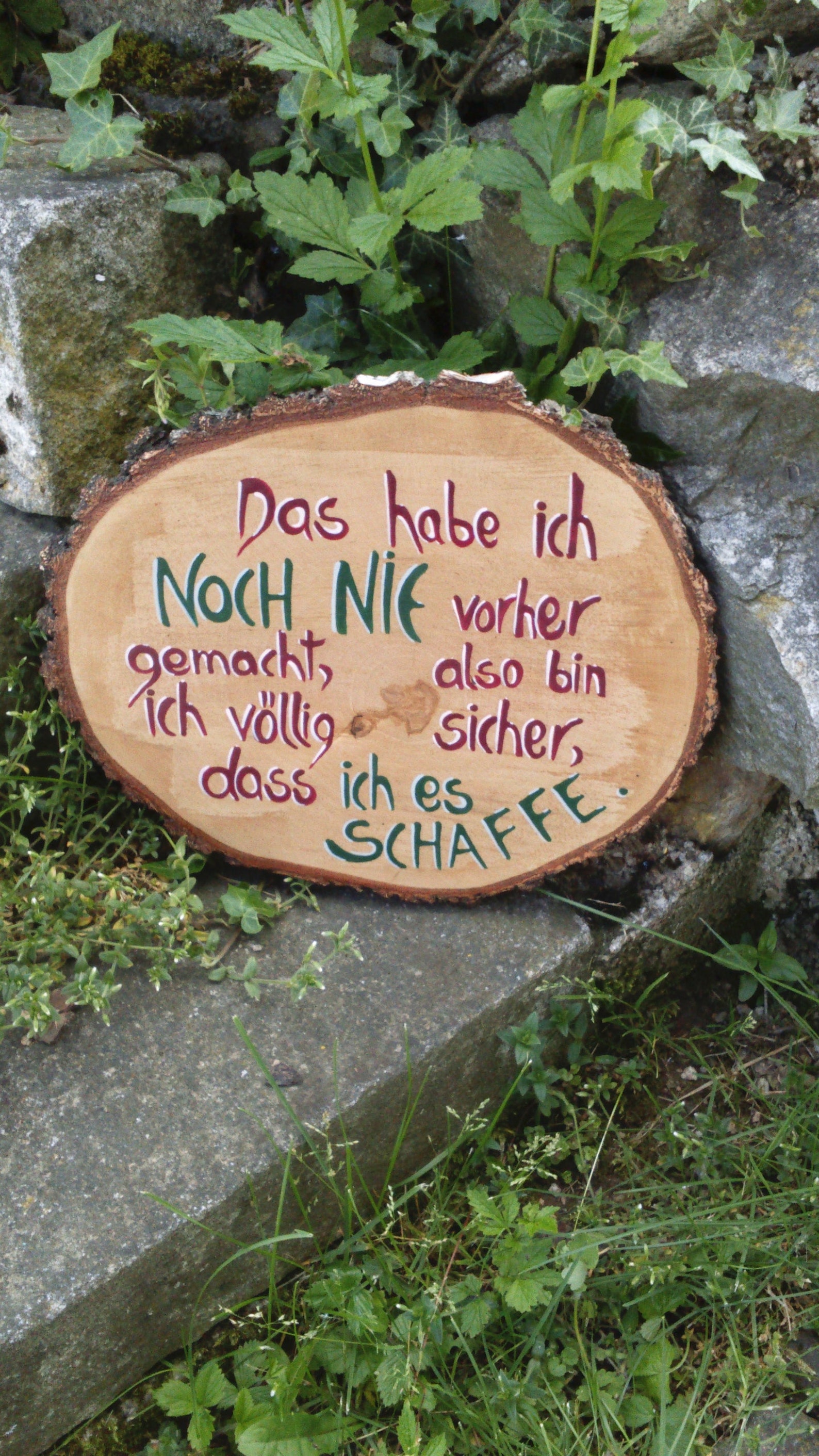 Dekorative und große Holzscheibe mit witzigem Spruch von der Etsy