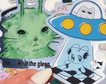 Alien Space Themed Sticker Pack