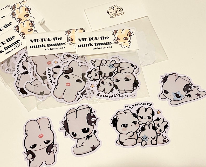 Alt/punk Rabbit Sticker Set - Etsy