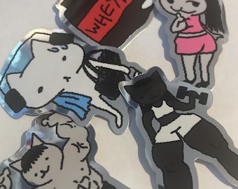 Silly Gym Cats Sticker Pack of 5