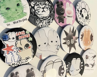 Jumbo Pins SET of 2 alt/grunge style