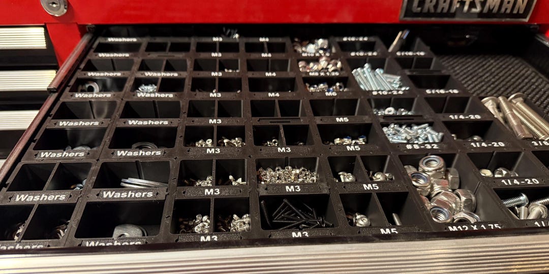 Set of 8 3D Printed Modular Hardware Storage Bins and Labels - Etsy