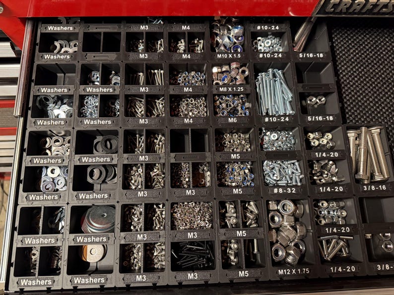 Set of 8 3D Printed Modular Hardware Storage Bins and Labels - Etsy