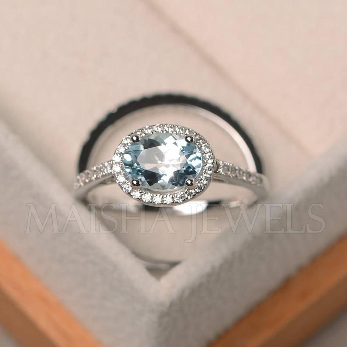 925 Sterling Silver Proposal Ring Natural Blue Aquamarine | Etsy