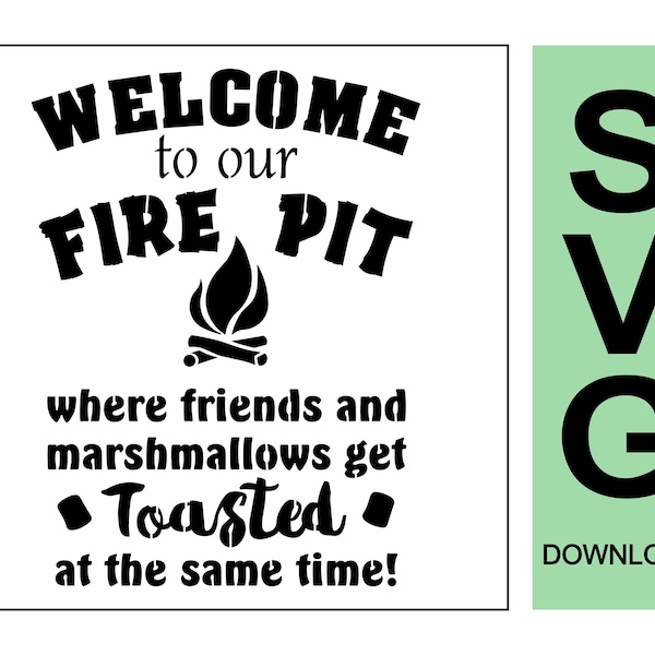 Welcome to Our Fire Pit SVG Stencil- Digital Download File - Firepit